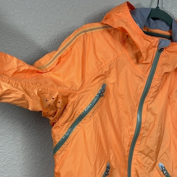 Lululemon Make It Rain Orange Jacket Rain Coat Running Windbreaker Hood Sz 6 - Picture 6 of 16